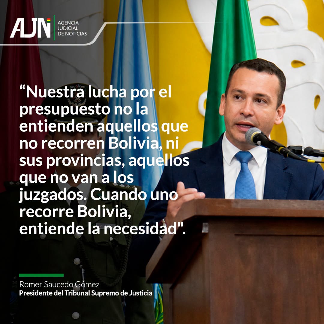 #SeDijo “Nuestra lucha por el presupuesto no la entienden aquellos que no recorren Bolivia, ni sus provincias, aquellos que no van a los juzgados. Cuando uno recorre Bolivia, entiende la necesidad».