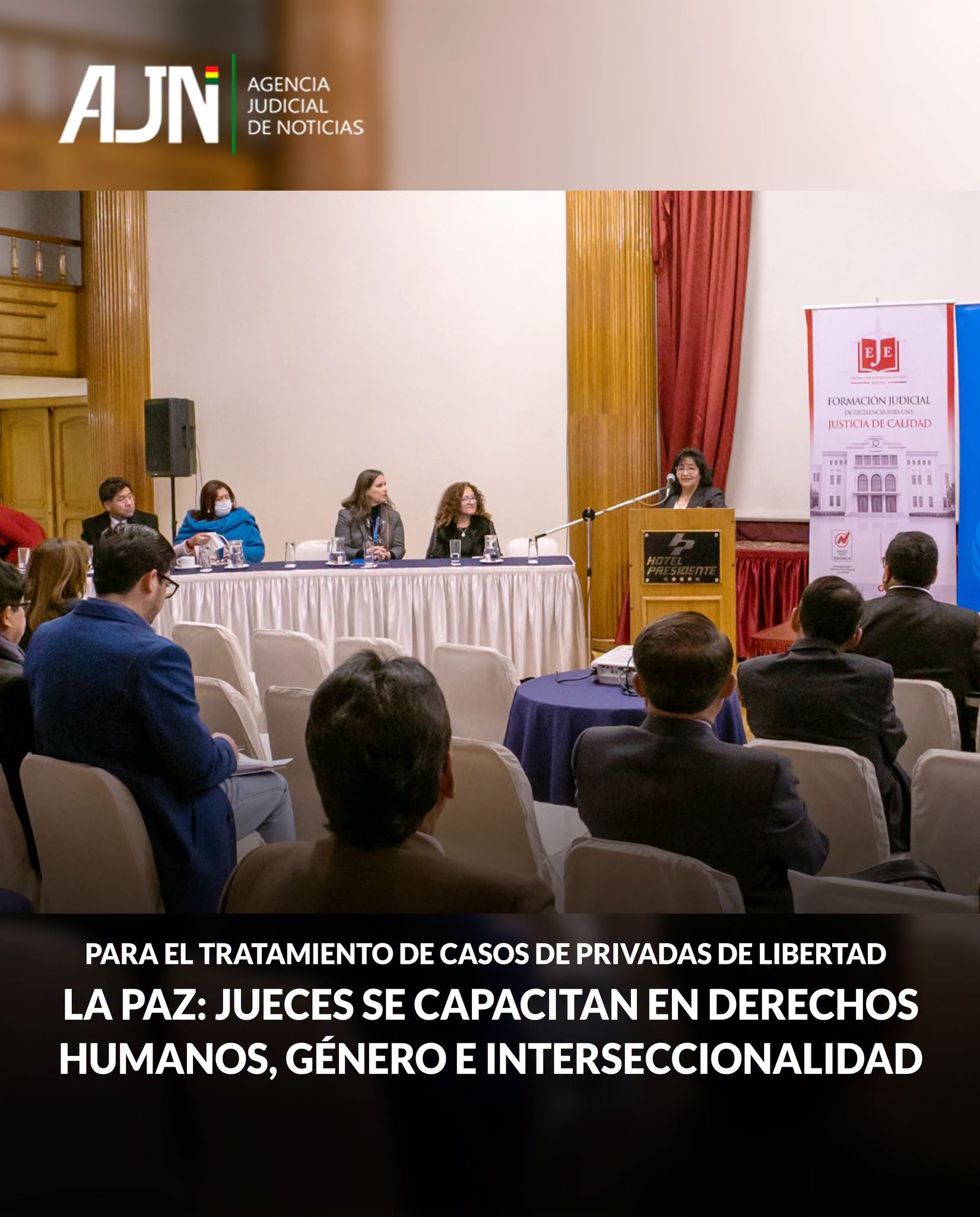 Personal judicial de La Paz se capacita en enfoque de Derechos Humanos, Género e Interseccionalidad para privadas de Libertad