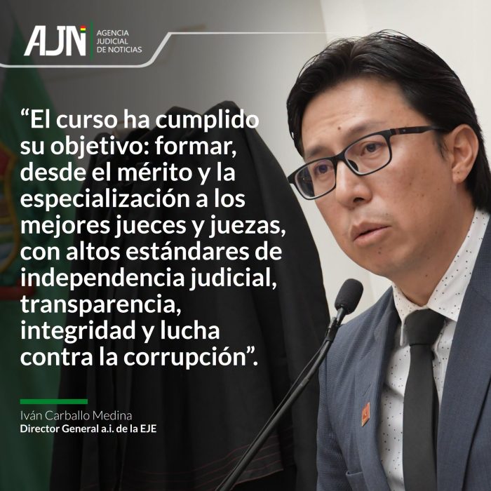 Iván Carballo: “El curso ha cumplido su objetivo: formar, desde el mérito y la especialización a los mejores jueces y juezas, con altos estándares de independencia judicial, transparencia, integridad y lucha contra la corrupción”